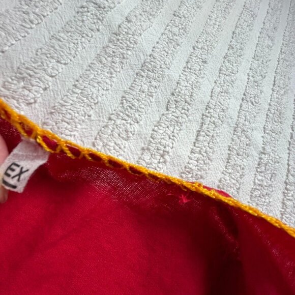 Unbranded Women's Floral Embroidered Pattern Cap Sleeve Casual Blouse Red - Picture 3 of 7